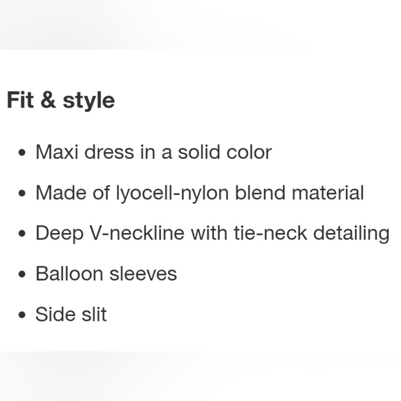 A New Day Navy Blue Balloon 3/4 Sleeve Tie Neck Maxi Dress - Picture 4 of 5